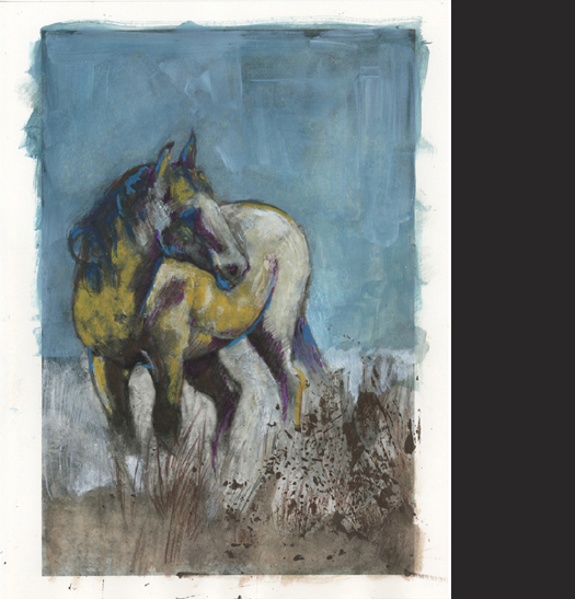 Monoprint - "Blue Grace"